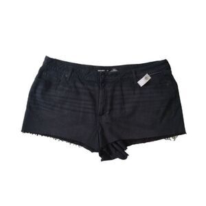 Old Navy Black High Rise Plus Size Curvy OG Straight Denim Shorts Women's 24